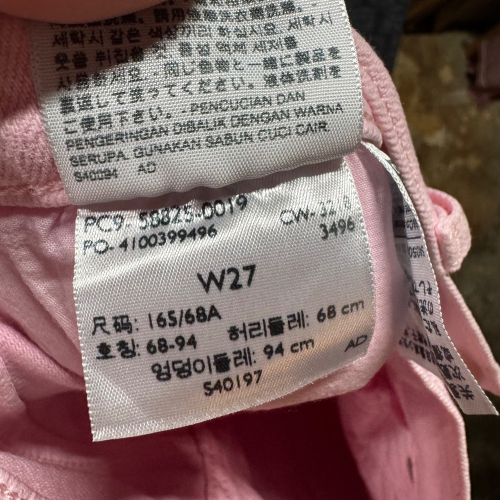Levis Premium 724 High Rise Straight Pink Jeans Raw Hem W27 - Picture 2 of 7